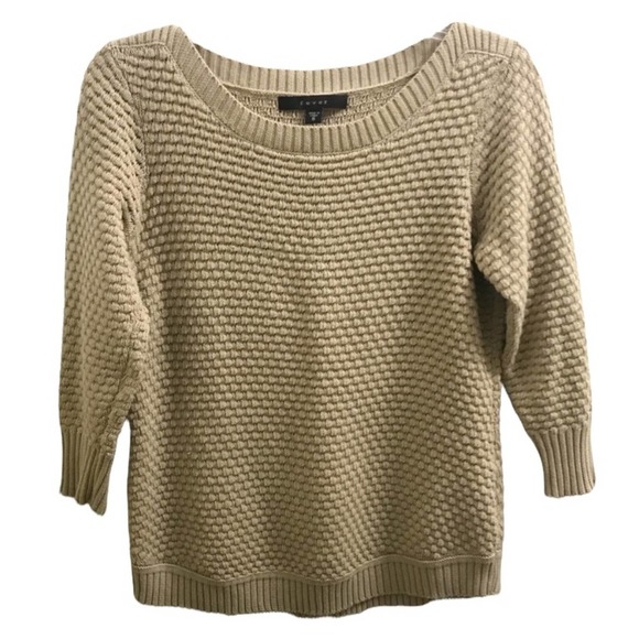Fever Sweaters - Fever Popcorn Knit Sweater EUC Tan 3/4 Sleeve